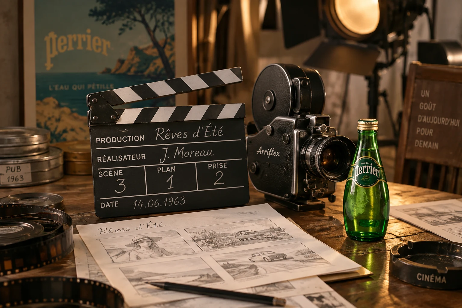 Scène reconstituée autour de De vrais petits films