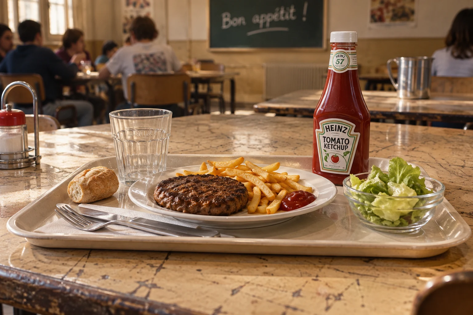 Scène reconstituée autour de Le ketchup du vendredi