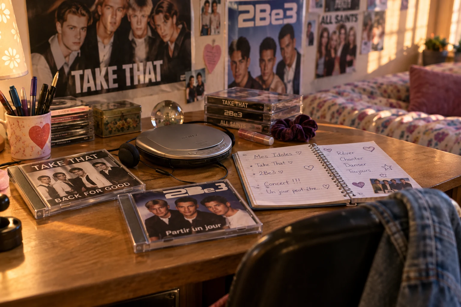 Scène reconstituée autour de Les boys bands
