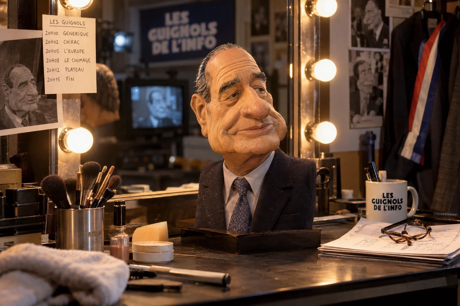 Scène reconstituée autour de Les Guignols de l'Info