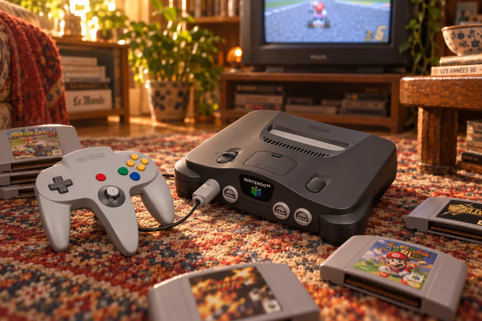 Scène reconstituée autour de Nintendo 64