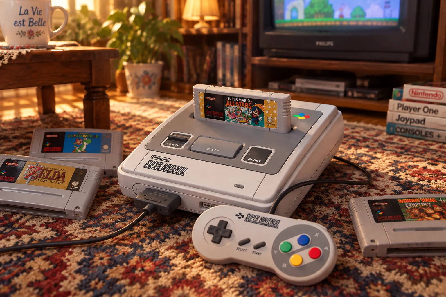Scène reconstituée autour de Super Nintendo