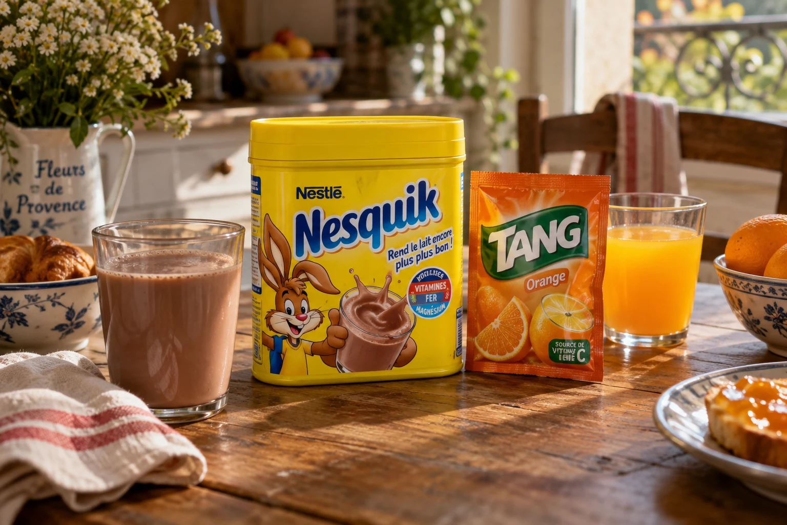 Scène reconstituée autour de Tang & Nesquik
